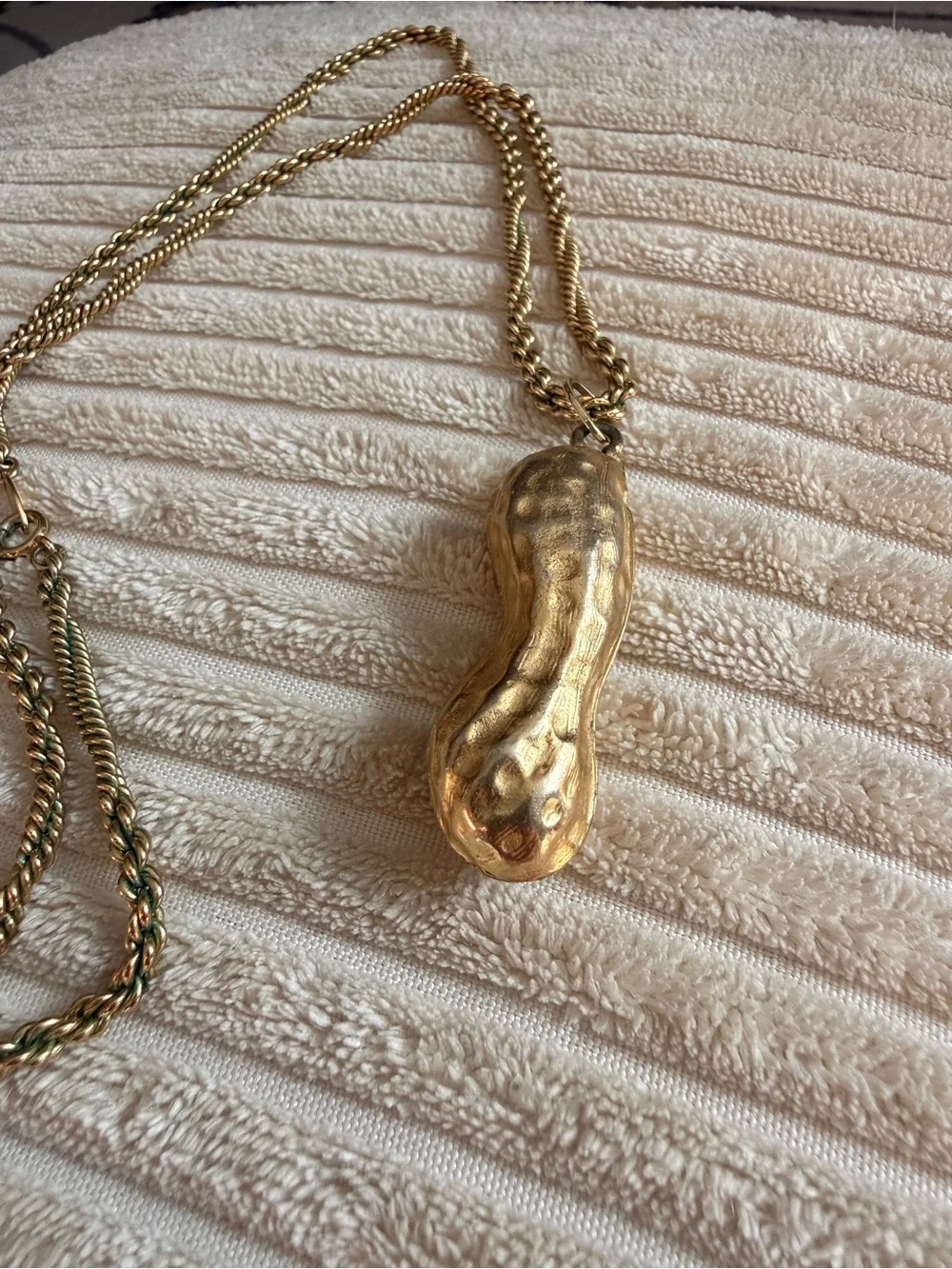 Kenneth Jay Lane Vintage Gold-Tone Peanut Pendant Necklace